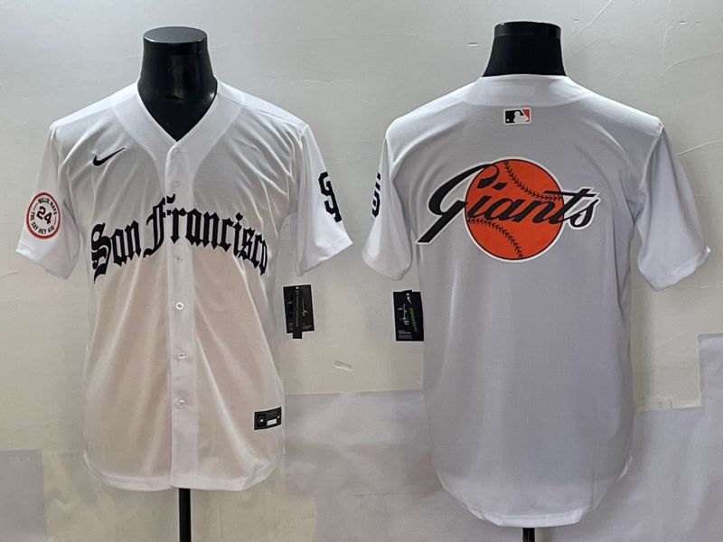 Men 2025 San Francisco Giants Blank White Five generations Joint Name Nike MLB Jersey style 5